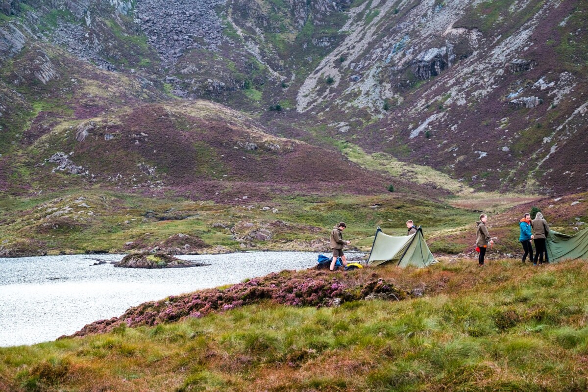 apprentices camping for the night during Outward Bound experience